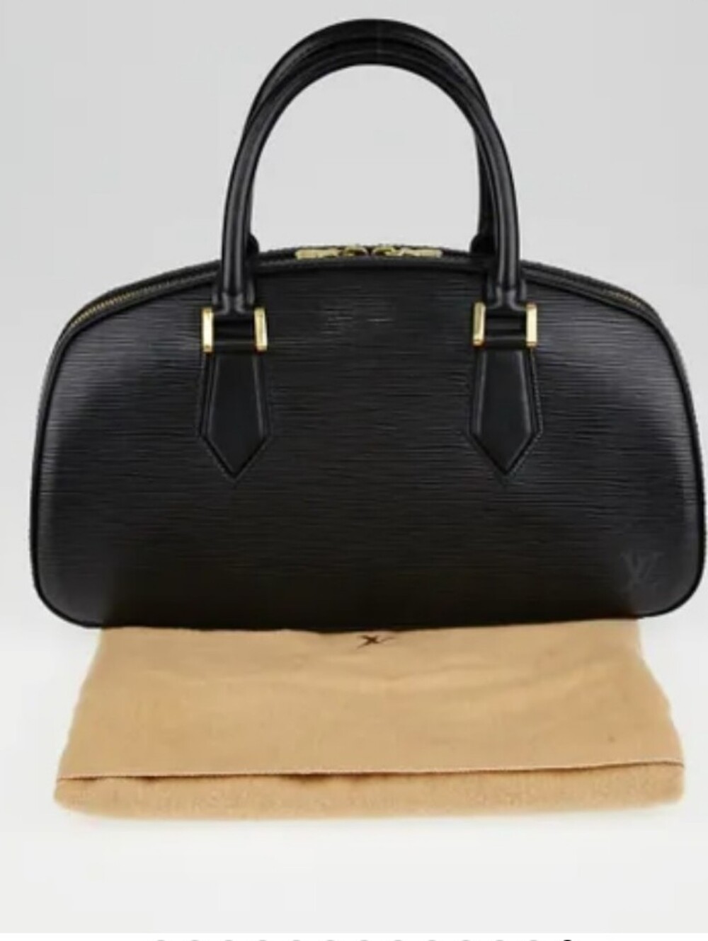 Louis Vuitton Black Epi Leather Dome Satchel with Gold Hardware